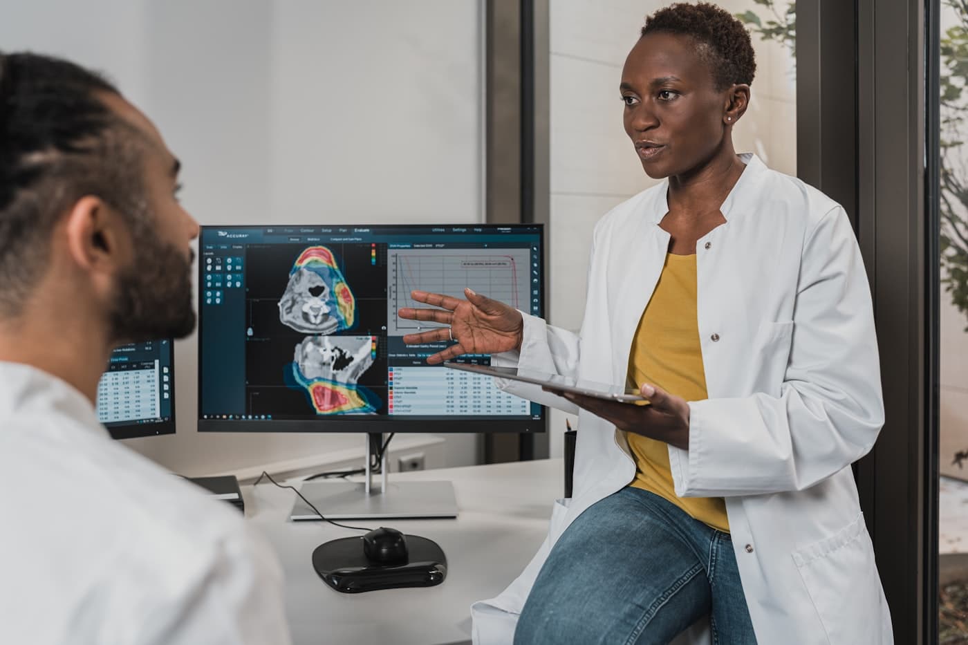Healthcare clinician focused on patient care